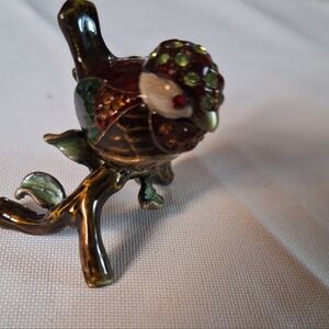 Colorful Ennamel Bird Trinket Holder